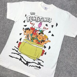 VTG Flintstones Shirt Mens Large White AOP 1994‎ Single Stitch Grail USA 90s Tee